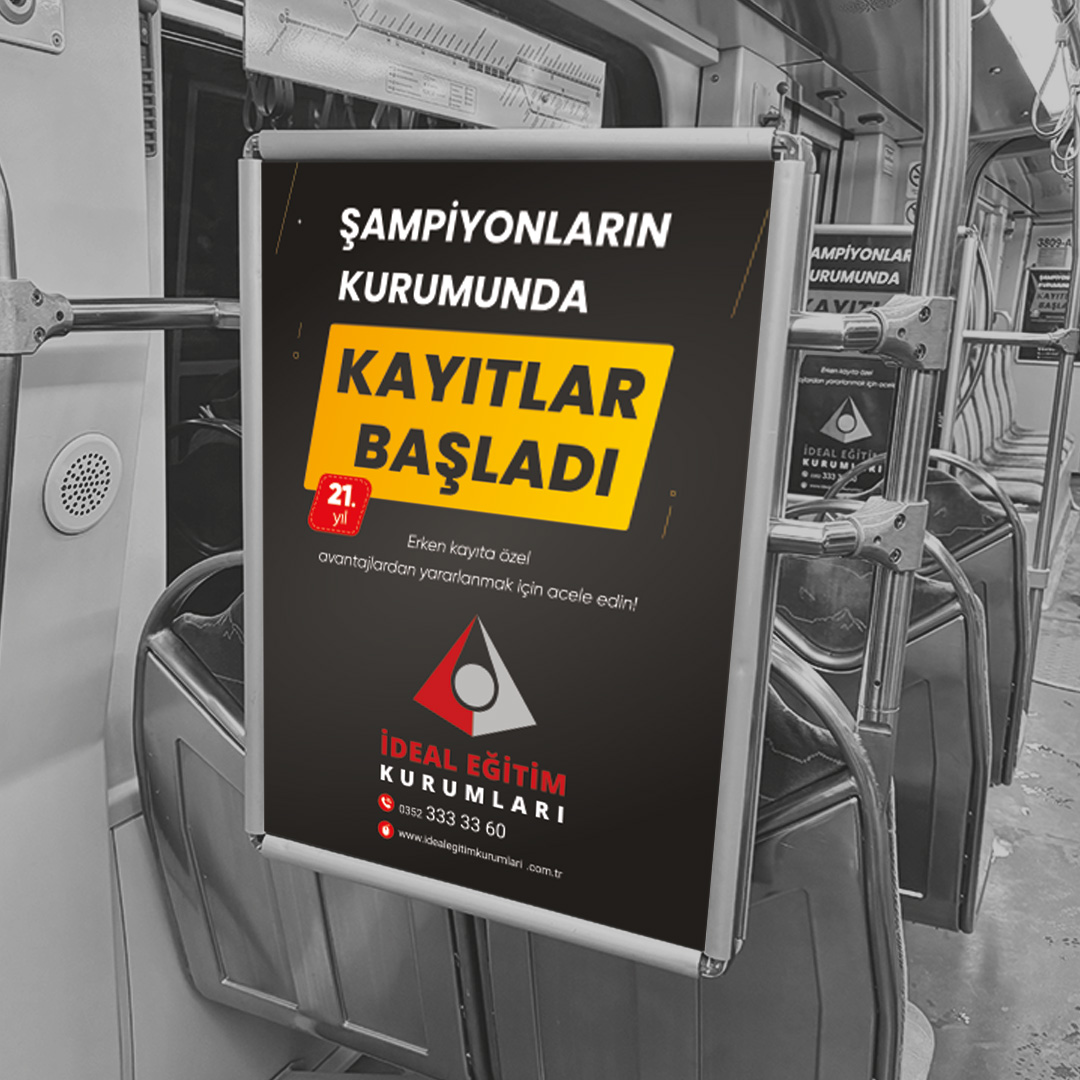 İDEAL EĞİTİM KOLEJİ Tramvay içi reklamları